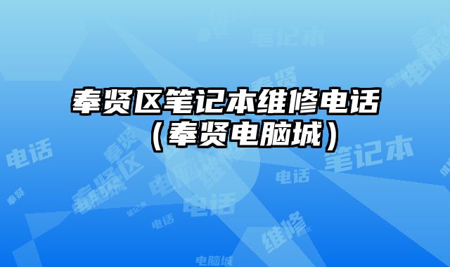 奉賢區筆記本維修電話（奉賢電腦城）