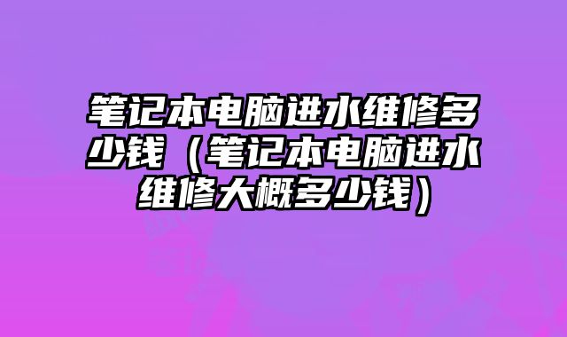 筆記本電腦進(jìn)水維修多少錢（筆記本電腦進(jìn)水維修大概多少錢）