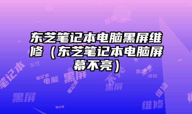東芝筆記本電腦黑屏維修（東芝筆記本電腦屏幕不亮）