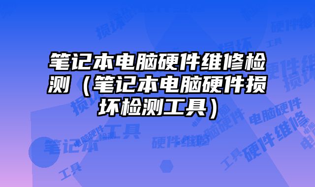 筆記本電腦硬件維修檢測（筆記本電腦硬件損壞檢測工具）