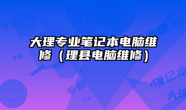 大理專業筆記本電腦維修（理縣電腦維修）