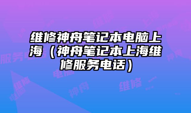 維修神舟筆記本電腦上海（神舟筆記本上海維修服務電話）