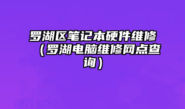 羅湖區(qū)筆記本硬件維修（羅湖電腦維修網點查詢）