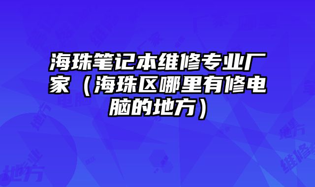 海珠筆記本維修專(zhuān)業(yè)廠家（海珠區(qū)哪里有修電腦的地方）