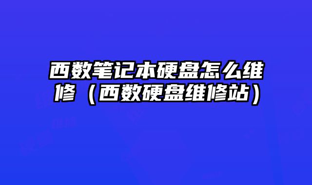 西數筆記本硬盤怎么維修（西數硬盤維修站）