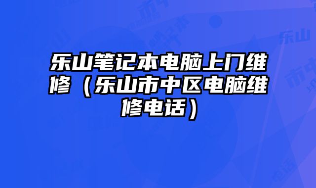 樂山筆記本電腦上門維修（樂山市中區電腦維修電話）