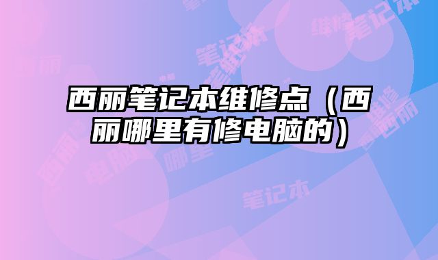 西麗筆記本維修點(diǎn)（西麗哪里有修電腦的）