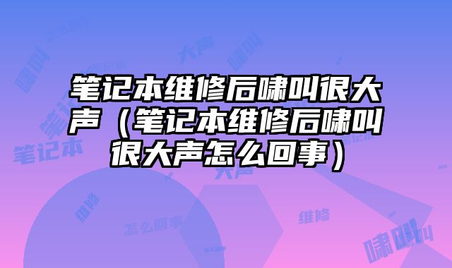 筆記本維修后嘯叫很大聲（筆記本維修后嘯叫很大聲怎么回事）