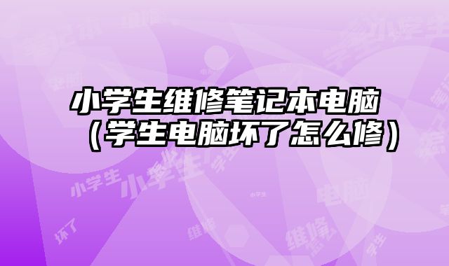 小學(xué)生維修筆記本電腦（學(xué)生電腦壞了怎么修）