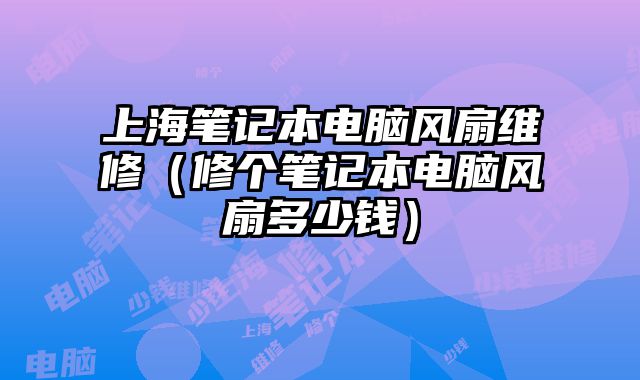 上海筆記本電腦風扇維修（修個筆記本電腦風扇多少錢）