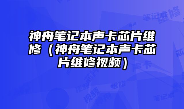 神舟筆記本聲卡芯片維修（神舟筆記本聲卡芯片維修視頻）