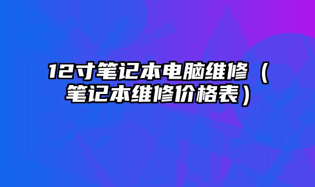 12寸筆記本電腦維修（筆記本維修價格表）