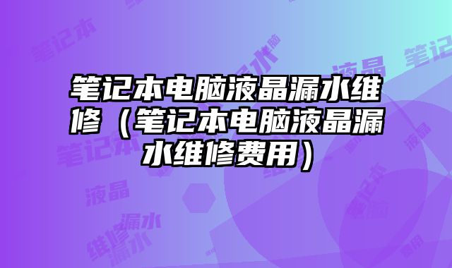筆記本電腦液晶漏水維修（筆記本電腦液晶漏水維修費(fèi)用）