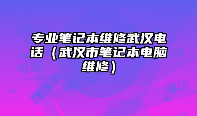 專業(yè)筆記本維修武漢電話（武漢市筆記本電腦維修）