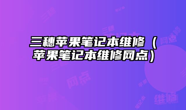 三穗蘋果筆記本維修（蘋果筆記本維修網點）