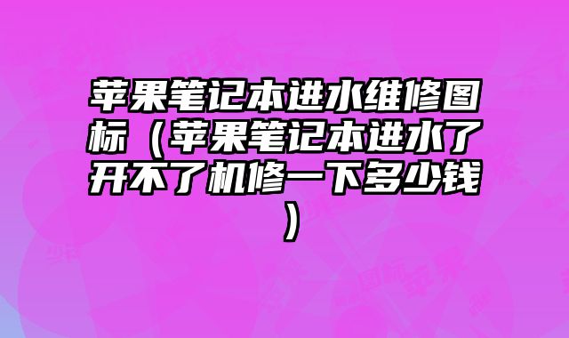 蘋果筆記本進水維修圖標（蘋果筆記本進水了開不了機修一下多少錢）