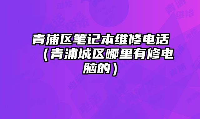 青浦區筆記本維修電話（青浦城區哪里有修電腦的）