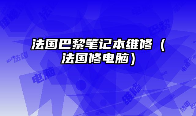 法國巴黎筆記本維修（法國修電腦）