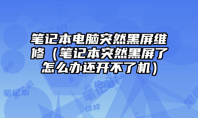 筆記本電腦突然黑屏維修（筆記本突然黑屏了怎么辦還開不了機）
