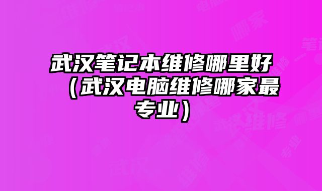 武漢筆記本維修哪里好（武漢電腦維修哪家最專業(yè)）