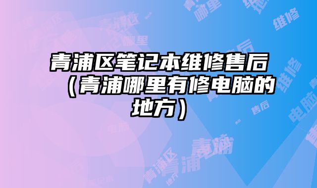 青浦區筆記本維修售后（青浦哪里有修電腦的地方）