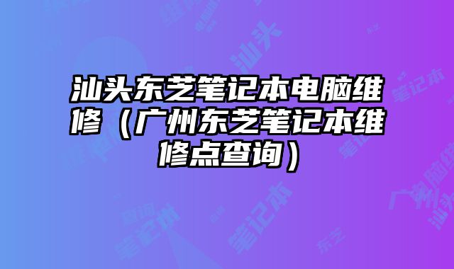汕頭東芝筆記本電腦維修（廣州東芝筆記本維修點查詢）