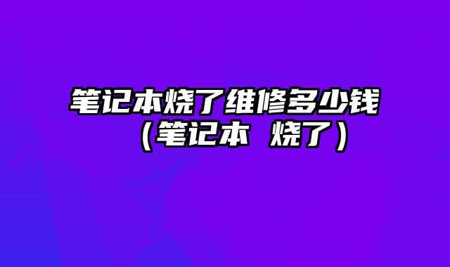筆記本燒了維修多少錢（筆記本 燒了）