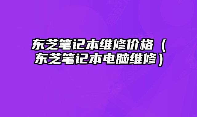 東芝筆記本維修價(jià)格（東芝筆記本電腦維修）