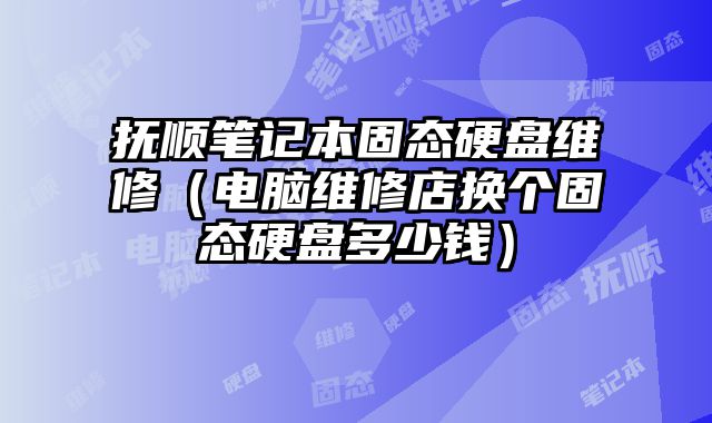 撫順筆記本固態硬盤維修（電腦維修店換個固態硬盤多少錢）