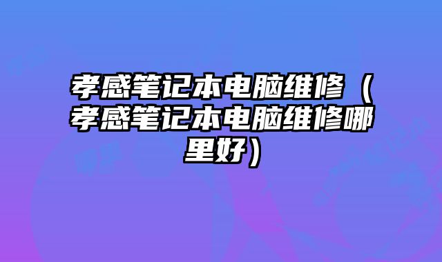 孝感筆記本電腦維修（孝感筆記本電腦維修哪里好）