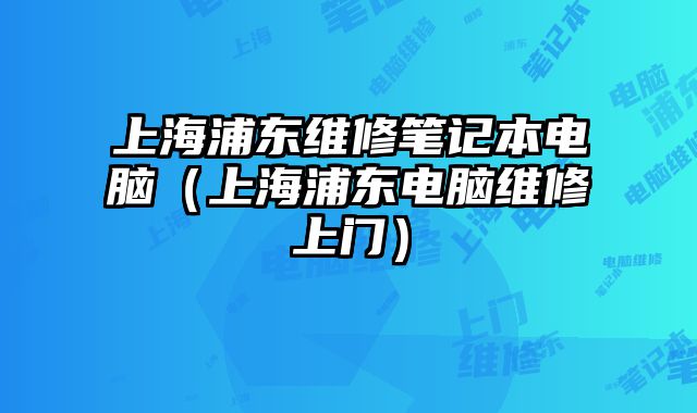 上海浦東維修筆記本電腦（上海浦東電腦維修上門）