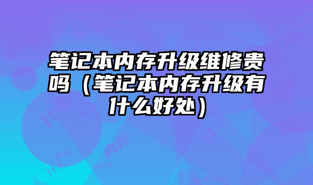 筆記本內存升級維修貴嗎（筆記本內存升級有什么好處）