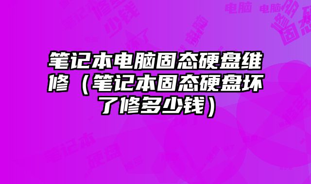 筆記本電腦固態硬盤維修（筆記本固態硬盤壞了修多少錢）