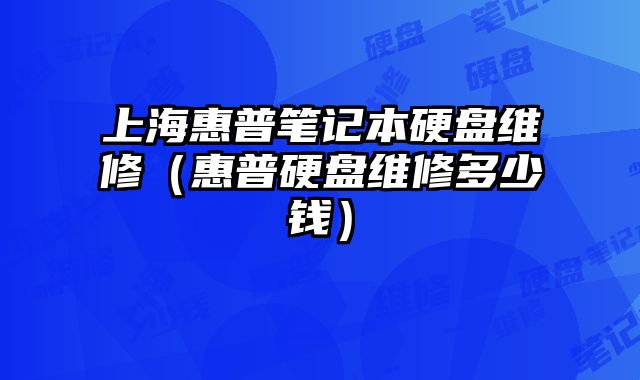 上海惠普筆記本硬盤維修（惠普硬盤維修多少錢）