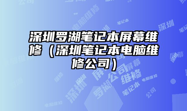 深圳羅湖筆記本屏幕維修（深圳筆記本電腦維修公司）