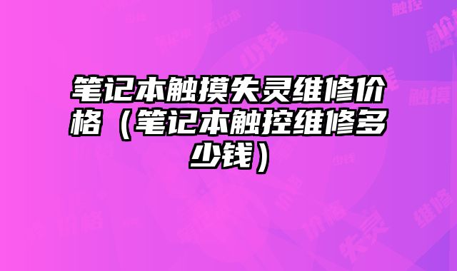 筆記本觸摸失靈維修價(jià)格（筆記本觸控維修多少錢）