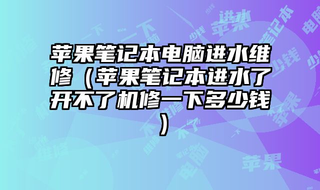 蘋果筆記本電腦進水維修（蘋果筆記本進水了開不了機修一下多少錢）