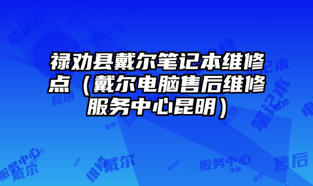 祿勸縣戴爾筆記本維修點（戴爾電腦售后維修服務中心昆明）