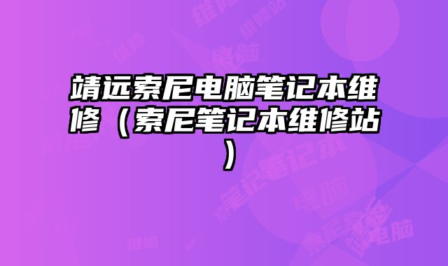 靖遠索尼電腦筆記本維修（索尼筆記本維修站）