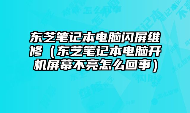 東芝筆記本電腦閃屏維修（東芝筆記本電腦開機(jī)屏幕不亮怎么回事）