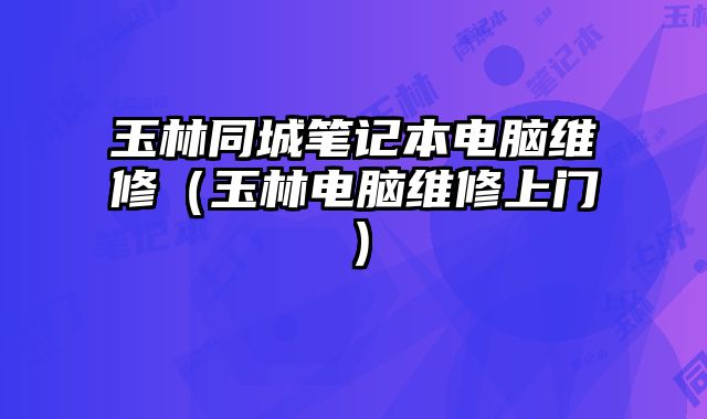 玉林同城筆記本電腦維修（玉林電腦維修上門）