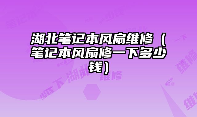 湖北筆記本風扇維修（筆記本風扇修一下多少錢）