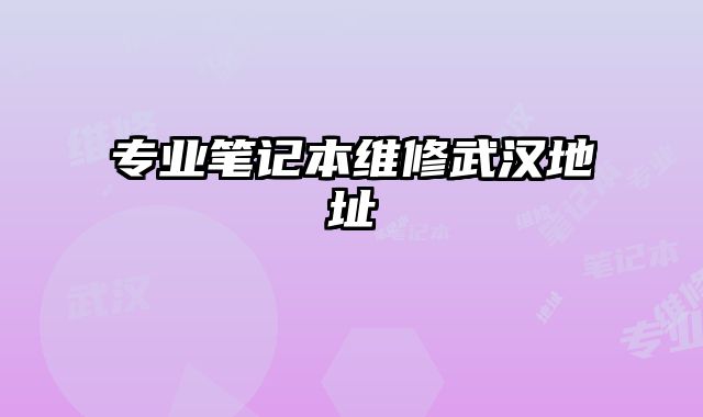 專業(yè)筆記本維修武漢地址