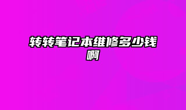 轉轉筆記本維修多少錢啊