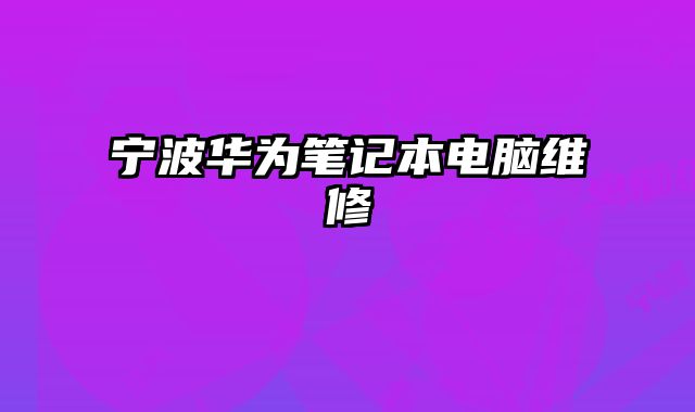寧波華為筆記本電腦維修