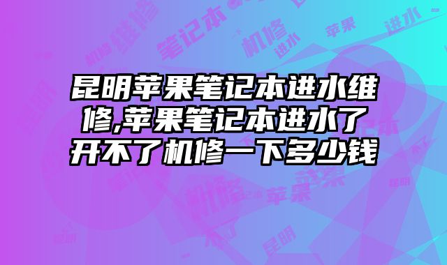 昆明蘋果筆記本進水維修,蘋果筆記本進水了開不了機修一下多少錢
