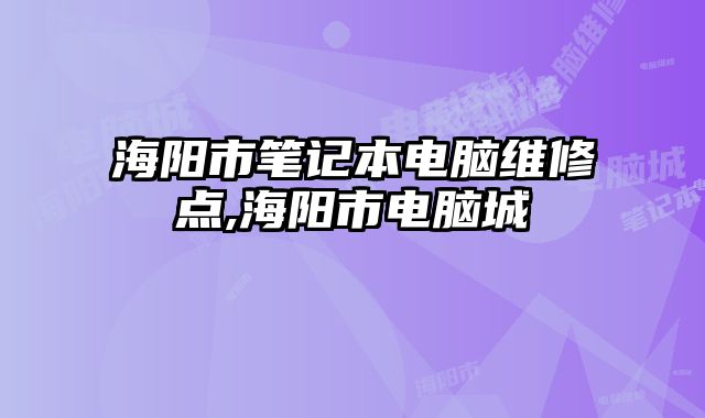 海陽市筆記本電腦維修點(diǎn),海陽市電腦城