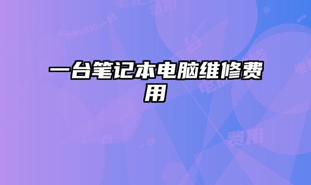 一臺筆記本電腦維修費用