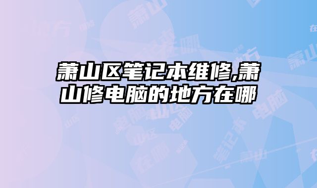 蕭山區筆記本維修,蕭山修電腦的地方在哪