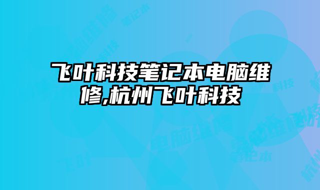 飛葉科技筆記本電腦維修,杭州飛葉科技